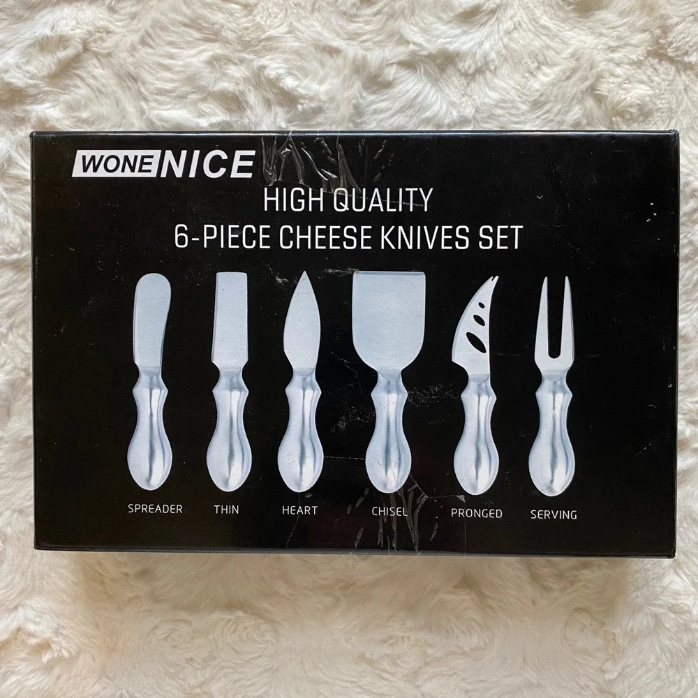 WoneNice Cheese Knife Set 6-Piece Stainless Steel Knives Charcuterie Cheese‎